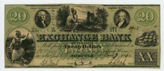 1860 $20 The Exchange Bank - Norfolk,  Virginia Note (norfolk Branch)