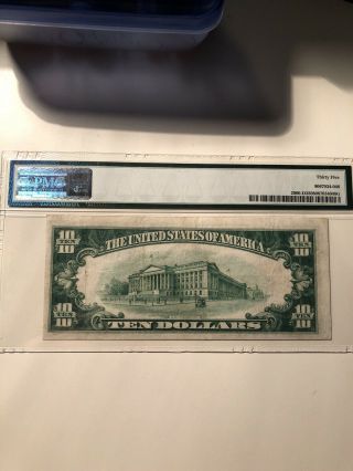 1928 $10 Note Cleveland Fr.  2000 - D DA Block PMG VF 35 2