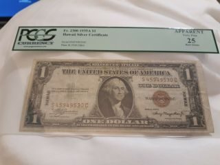 1935 A Series Hawaii $1 Silver Certificate Pcgs 25 Vf