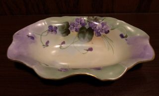 Vintage Hand Painted Nippon Dish With Hand Painted Violets