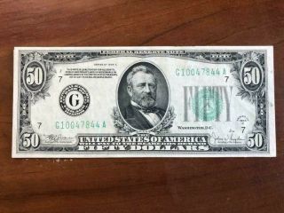 1934 - C $50 Federal Reserve Note,  Bill,  Currency