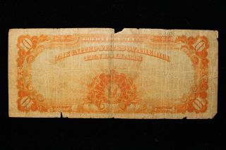 1922 United States.  ($10) Ten Dollars.  Large Gold Certificate. 2