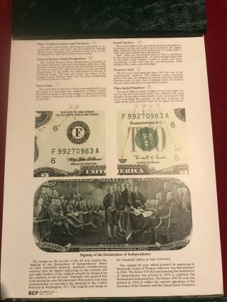1995 Federal Reserve Note $2 Dollar Bill uncut sheet of 16 3