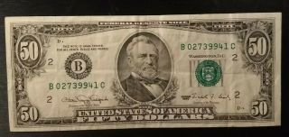 Series 1990 $50 Federal Reserve Note York Circulated