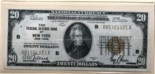 1929 $20 Dollar Federal Reserve Bank Note
