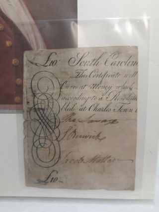 Half Large South Carolina Colonial Note Signed By Jacob Motte. 2
