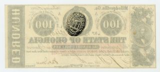 1863 Cr.  6 $100 The State of GEORGIA Note - CIVIL WAR Era 2