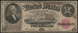 1917 $2 " Legal Tender " Large United States Note S/h After 1st Item