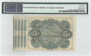 United States / Louisiana,  Orleans 1870 PMG Choice UNC 64 EPQ $5 “Baby Bond 
