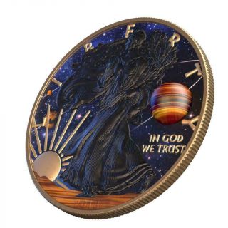 Usa 2018 1$ Silver Eagle Astronomy - Jupiter 1 Oz Silver Gilded Coin 500pcs Only