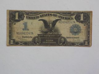 Silver Certificate 1899 1 Dollar Bill Black Eagle Note Paper Money Currency Usa