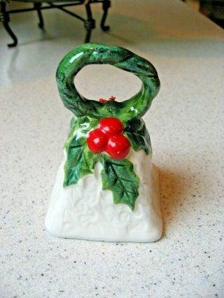 Vintage Lefton China Holly And Berries Christmas Bell 6053 1970/71