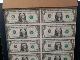 1981 $1 Uncut Sheet of 16 NY FRN Notes - 26 2