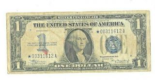 1934 $1 Silver Certificate Star Note Funny Back 00311612a