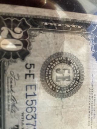 1914 United States Federal Reserve $20 Blue Seal Large Twenty Dollar Note 2