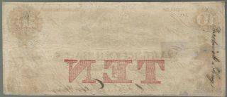 U.  S.  A.  Massachusetts,  Fall River Bank,  Fall River $10 A,  Mar 1,  1854 VG (rep ' d) 2