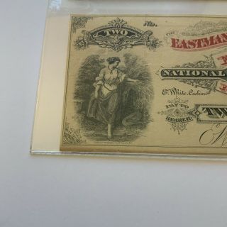 York $2 Obsolete Currency EASTMAN COLLEGE BANK,  Poughkeepsie PCGS 30 3