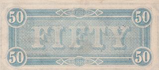 50 DOLLARS EXTRA FINE BANKNOTE FROM CONFEDERATE STATES OF AMERICA 1864 2