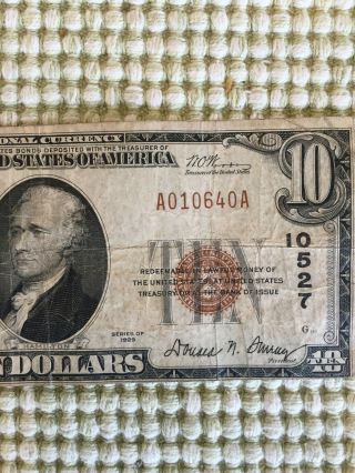 Series 1929 US $10 Brown Seal Ten Dollar National Currency Note - Detroit 3