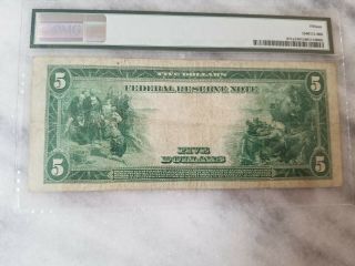 FR 871A 1914 $5 FEDERAL RESERVE BANK NOTE CHICAGO PMG 15 NOTE 2