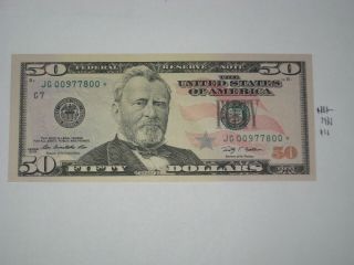 2009 $50 Star Note Bookends,  Crisp Neat Price To Sell Low