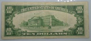 1934 A $10 Silver Certificate North Africa Yellow Seal WW2 Note - Fine FR 2309 2