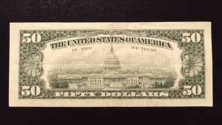1985 (G) $50 Fifty Dollar Bill Federal Reserve Note Chicago Vintage Currency Old 2