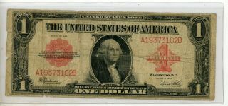$1 1923 United States Note Legal Tender Red Seal 3102