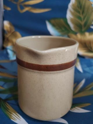 Yamaka Japan Stoneware Creamer Cream Pitcher Brown Stripe Speckled 2