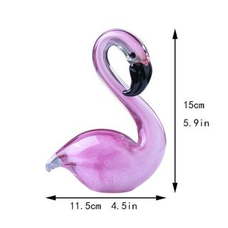 Crystal Flamingo Figurine Animal Sculpture Handmade Glass Blown Ornament Gift 2