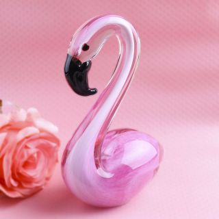 Crystal Flamingo Figurine Animal Sculpture Handmade Glass Blown Ornament Gift 3