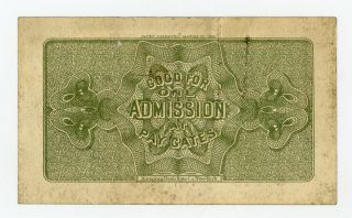 1893 World ' s Columbian Exposition Ticket - Handel Series - AU 2