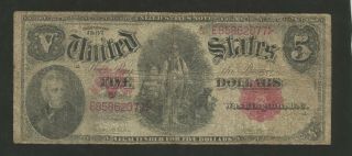 Fr.  88 Five Dollars ($5) Series Of 1907 United States Note - Legal Tender