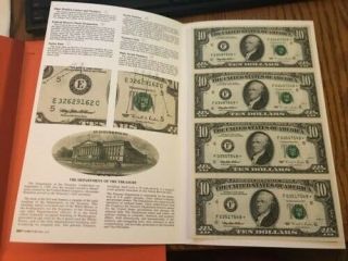 4 - Subject Uncut Sheet $10 1995 Fed Res Star Notes Block (f) Atlanta Gem Unc