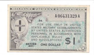 Series 461 1 Dollar $1 About Unc