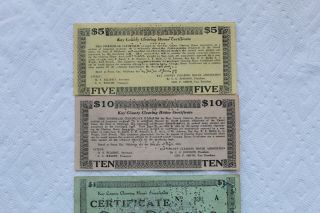 USA Depression Scrips,  Ponca City,  Oklahoma,  1933,  1 Dollar,  5 Dollars,  10 Dolla 2