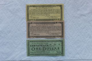 USA Depression Scrips,  Ponca City,  Oklahoma,  1933,  1 Dollar,  5 Dollars,  10 Dolla 3