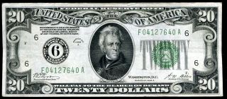 Fr.  2051 - F 1928 - A $20 Frn Federal Reserve Note “numerical Gold On Demand”