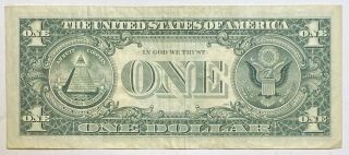 1988 $1 ERROR Federal Reserve Currency Note Partial BACK PRINT ON FRONT 2