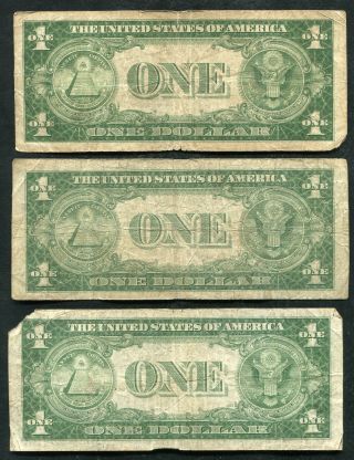 (3) 1935 - A $1 ONE DOLLAR “NORTH AFRICA” SILVER CERTIFICATES (B) 2