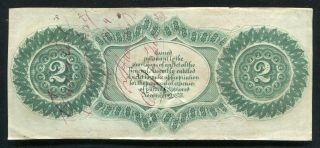 1873 $2 STATE OF SOUTH CAROLINA COLUMBIA,  SC OBSOLETE BANKNOTE AU (B) 2