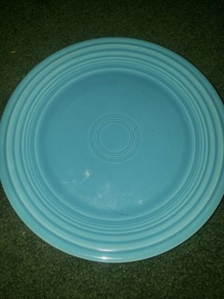 Vintage Homer Laughlin Fiesta Ware Turquoise Aqua 9.  5 " Dinner Plate
