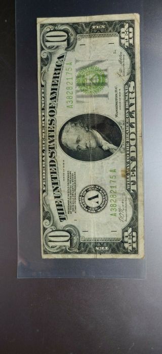 1928 B $10 FEDERAL RESERVE NOTE BOSTON - REDEEMABLE IN GOLD ON DEMAND 3