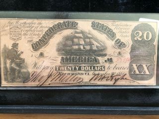 Confederate Currency 1861 Twenty Dollar T - 18