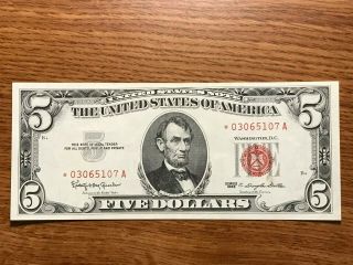 1963 $5 Star Note Currency United States Note Note 1963