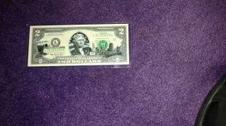 2003 A $2 Dollar Bill Federal Reserve Note Uncirculated. 3