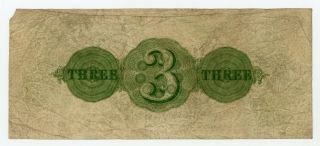 1862 $3 The Black River Bank - Watertown,  YORK (CTFT. ) Note 2