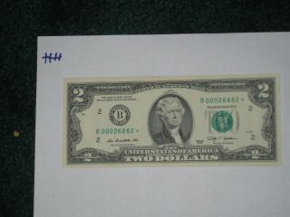2009 $2 Star Note Rare,  128,  000 Printed,  Crisp Low Number