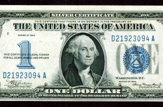 $1 1934 ( (almost Uncirculated))  Funny Back Silver Certificate Currency