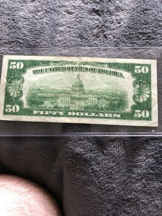 1928 SERIES $50 FIFTY DOLLAR FEDERAL RESERVE NOTE Cleveland 3